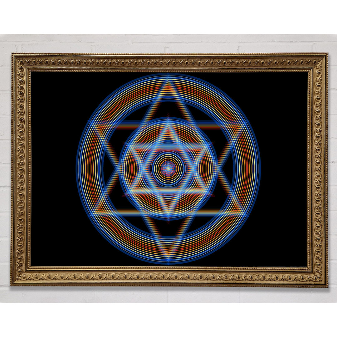 Cymatic Star Gerahmter Druck Wandkunst