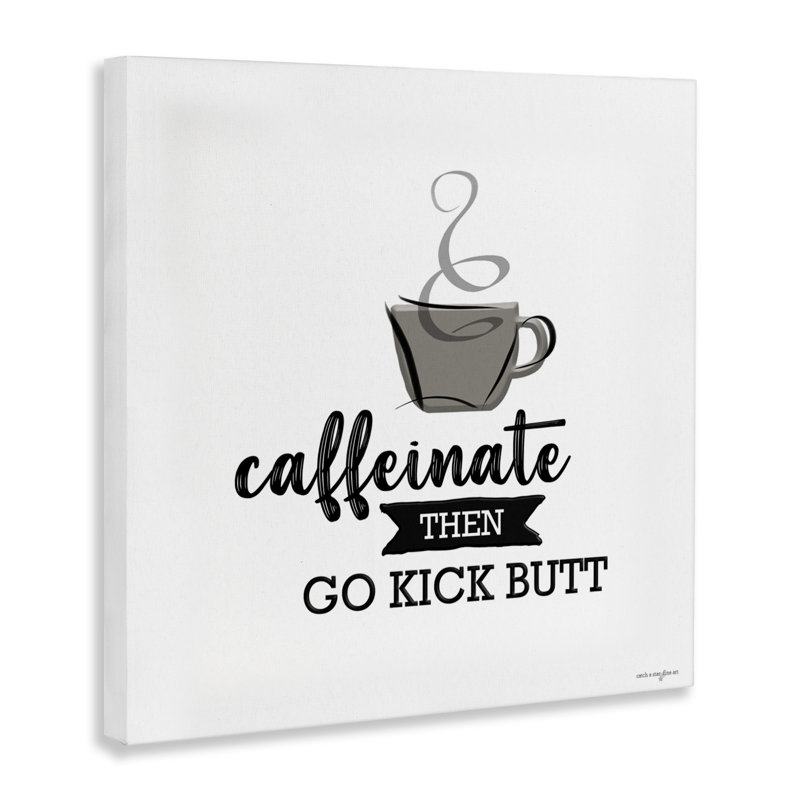 Cafféine, puis coup de pied sur toile, design par Seven Trees Design, H 30 po x l 30 po