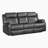 Karston 81" Traditional Microfiber Manual Double Lay Flat Reclining Sofa with Center Drop-Down Cup Holders-1913928400
