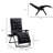 Folding Reclining Chair, Cushioned & With Side Tray, Indoor Outdoor Relax, Up To 264 Lbs, Black Chairs Info: 23.2"W X 28.3"D 29.5"H 17.3"W 19.3"D 11"H Footstool, Versatile And Stylish