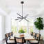 6000K Daylight 40W Dimmable LED Linear Pendant Light, Black Iron Aluminum Modern Chandelier with ETL Certified