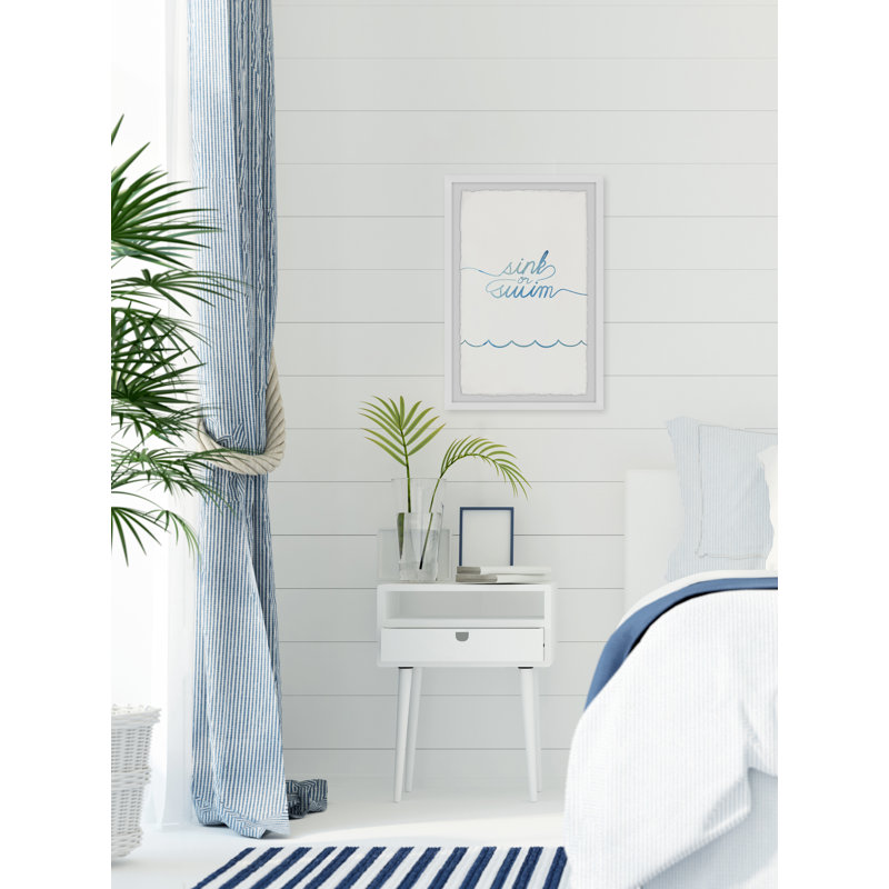 Reproduction d’art textuel sur papier « sink ou Waves Waves », H 12 po x l 8 po x P 1,5 po