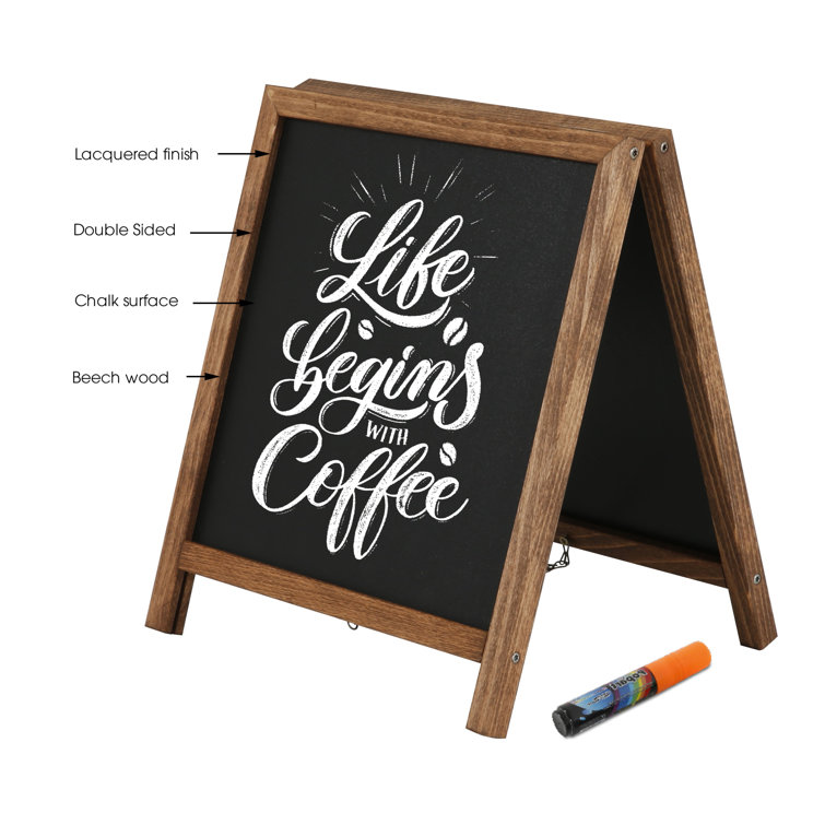 MT Displays Tabletop Double-Sided Free-Standing Chalkboard, 13.97