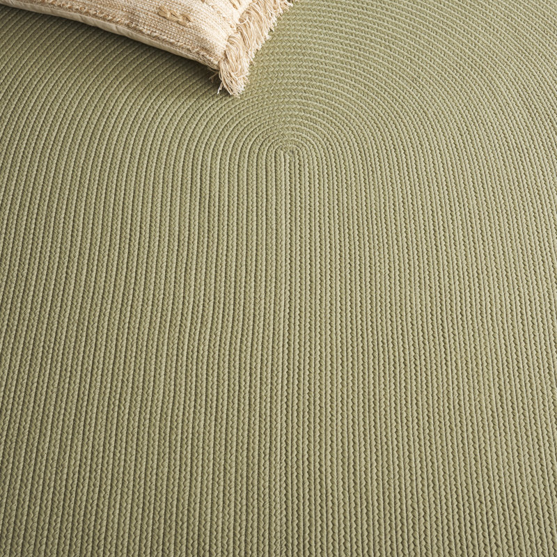 Tair Hand Woven Performance Machine Washable Solid Color Indoor/Outdoor Area Rug, Oval 6' x 9'