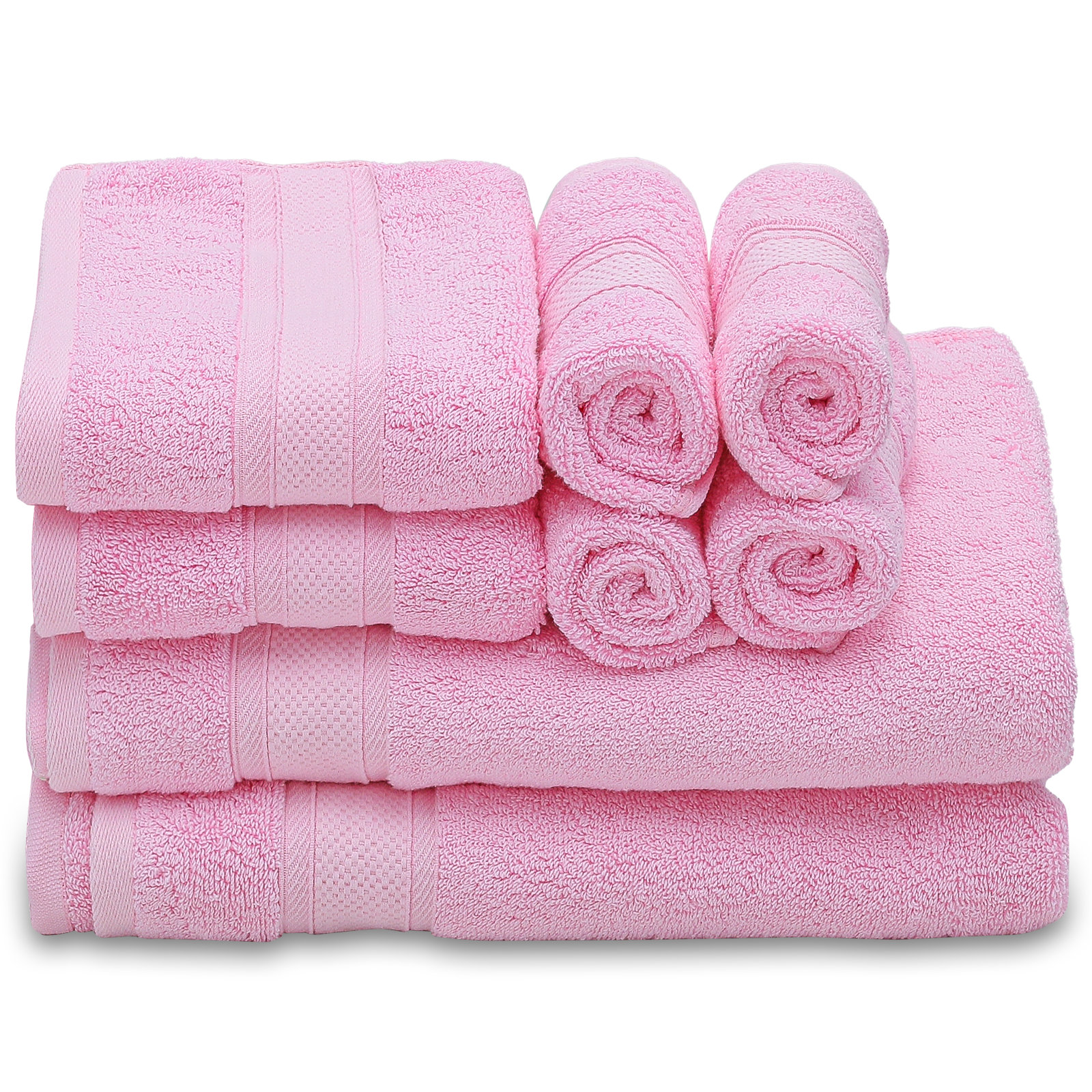 POTTERY BARN PRETTY PINK TURKISH (2PC) SET THICK HAND TOWELS 19 X 27