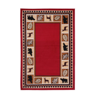 Tapis rouge / beige / noir Caleta Southwestern