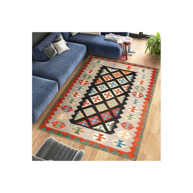 Tapis décoratif moderne multicolore lavable à la machine
