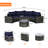 Outdoor Patio 7 Half-Moon Furniture With Coffee Table - Strong Composite Weaving, Breathable Cushions, Tempered Glass , Protected, Cleanable Seating-768341513