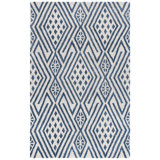 Roswell Hand Tufted Wool/Cotton Southwestern Rug in Ivory/Navy