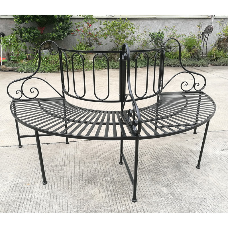 Banc pour arbre en métal Penn, Noir, H 37 po x l 68 po x P 34 po