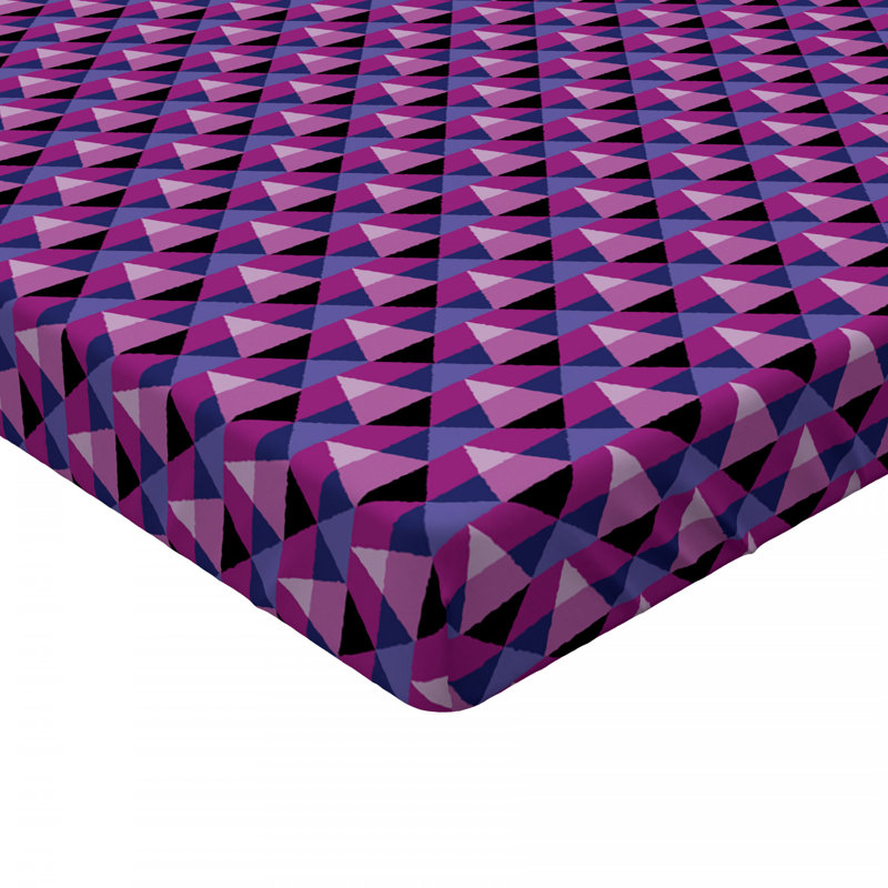Microfiber Geometric Fitted Sheet, Twin Fitted Sheet