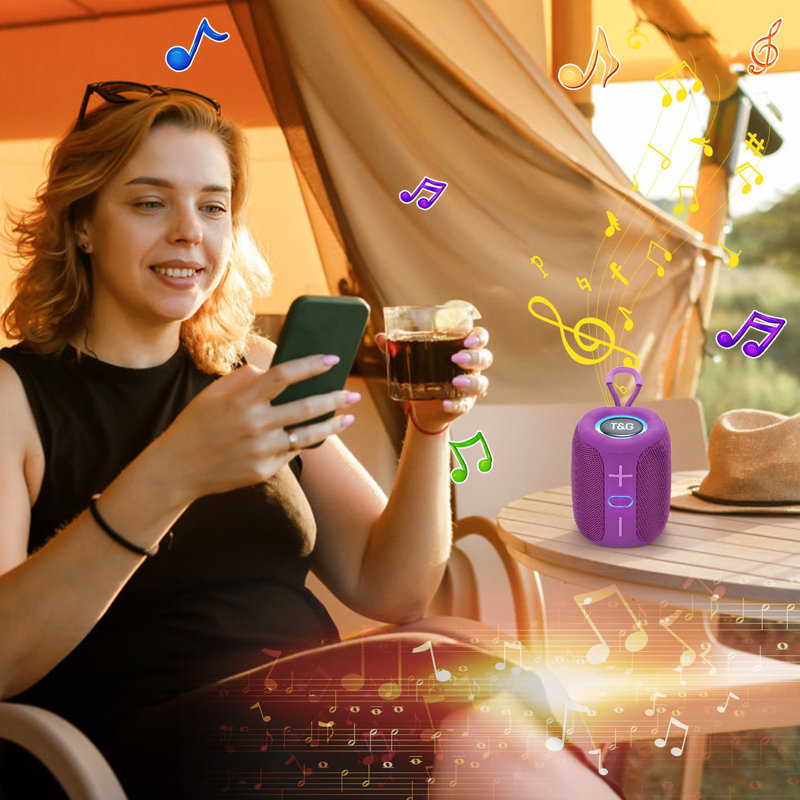 Haut-parleur portatif sans fil Bluetooth, Mauve