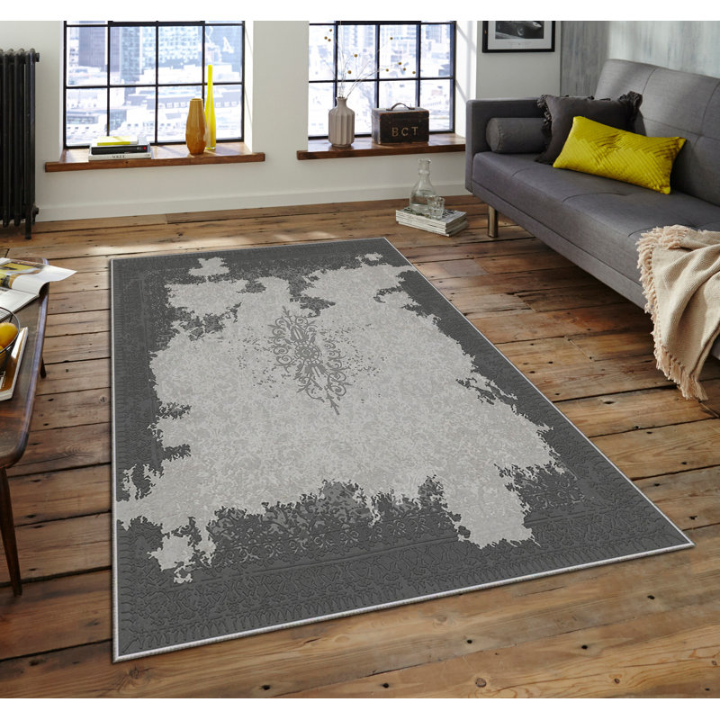 Luxurious Velvet Area Rug, 4.6 x 7.2 Feet | 100% Polyester, 740 g/m² | Non-Slip Felt Dot Underside, Machine Washable | Digital Print Design, Easy to Clean, Perfect for Living Room & Bedroom Décor