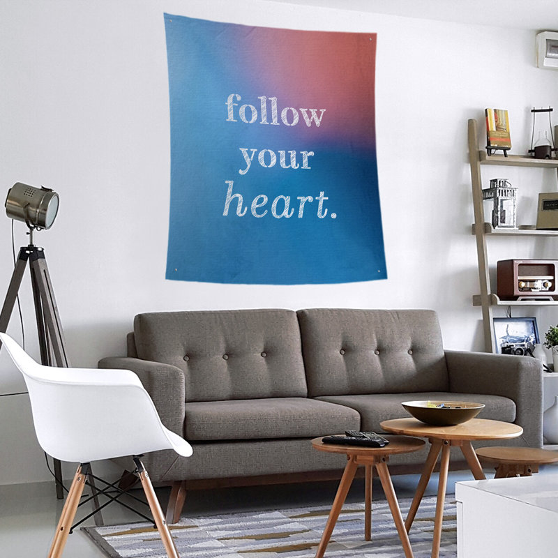 Tapisserie en polyester suivre votre de cotation cardiaque, H 60 po x l 51 po, Bleu / rose