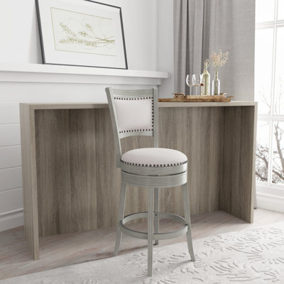 Helkai Swivel Upholstered Counter Stool