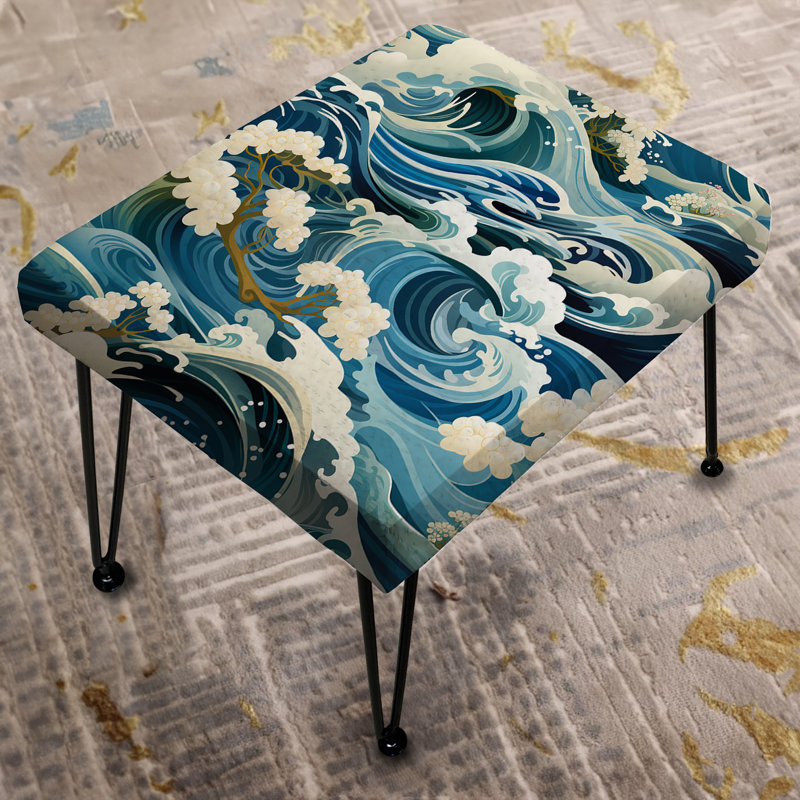 Water Elements - Repose-pieds rectangulaire japonais Wave