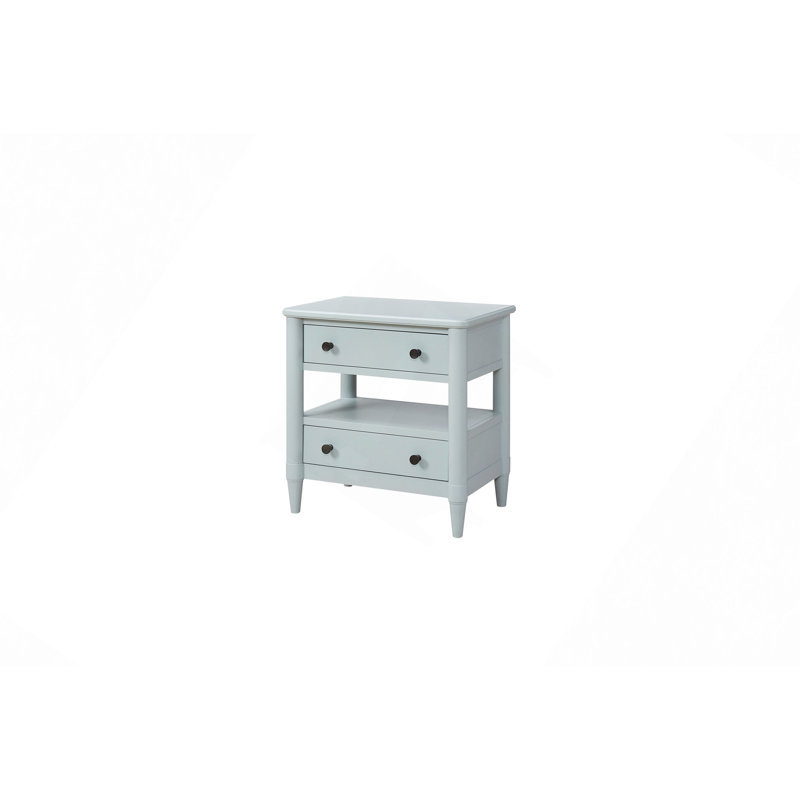 Table de chevet ouverte avec 2 tiroirs