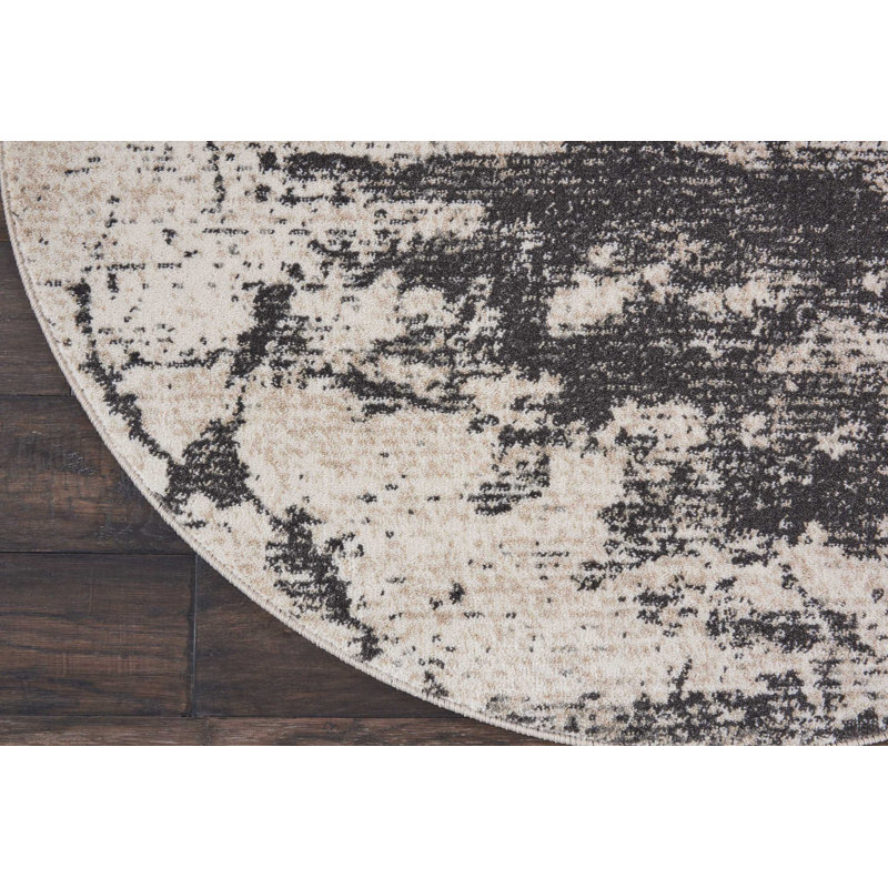 Abstract Indoor Rug, Round 3'10"