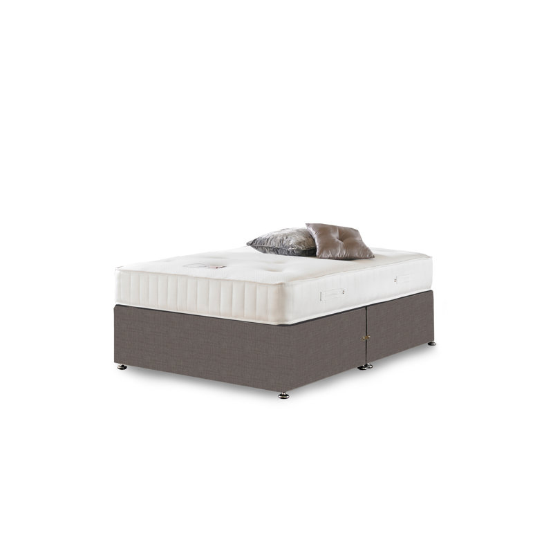Asia Hilton Orthopaedic Divan Bed, Single (3'), No Storage, Slate Grey Linen
