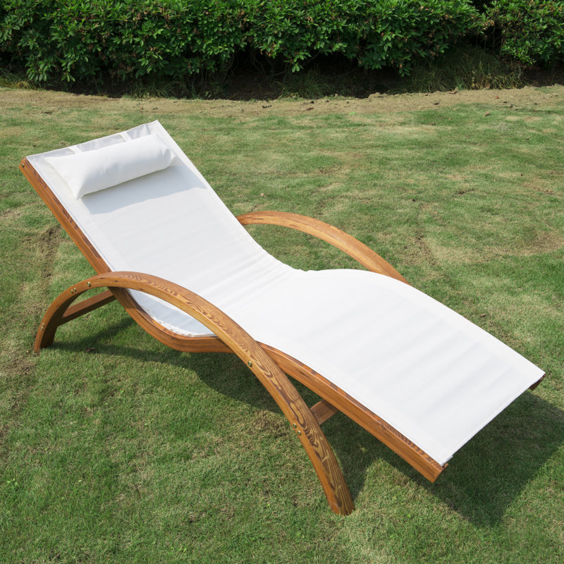 Alejandro Outdoor Wood Chaise Lounge
