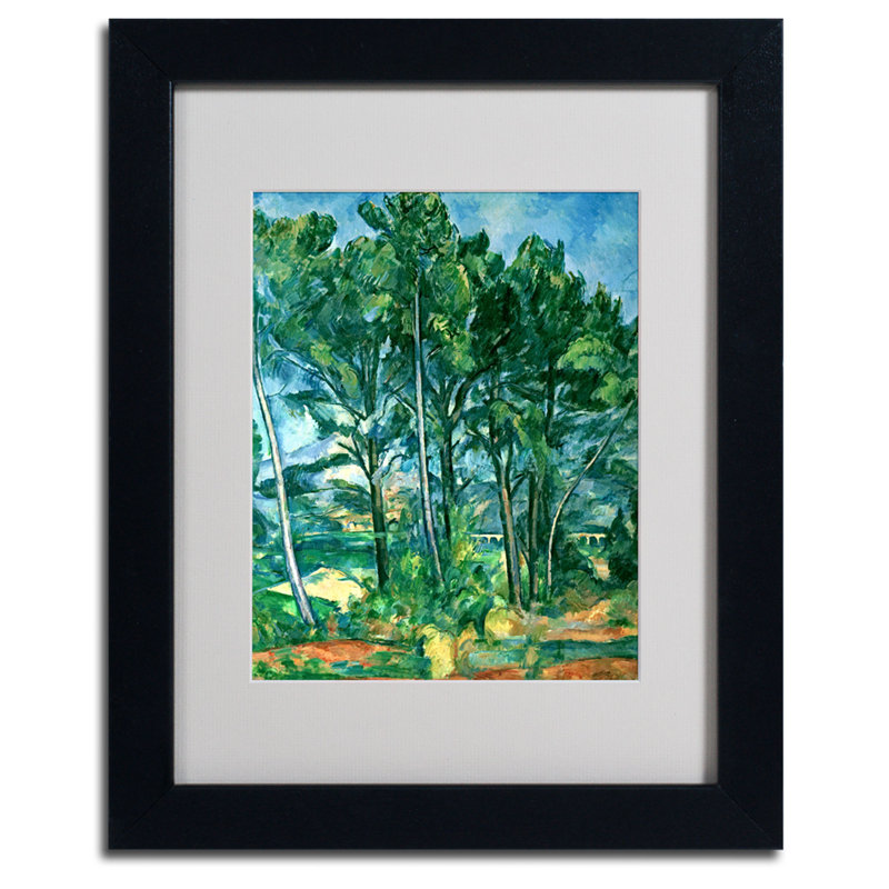 « the aqueduct » par paul cezanne, reproduction d’art encadrée, H 14 po x l 11 po x P 0,5 po, Noir