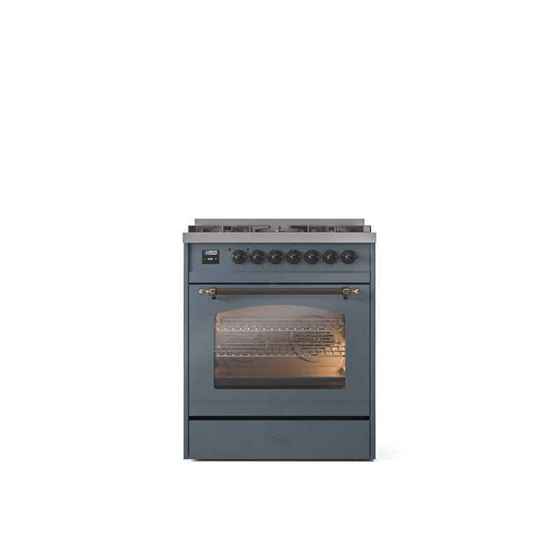 ILVE Nostalgie II 30 in Dual Fuel Range, Blue Gray/Bronze, Liquid Propane