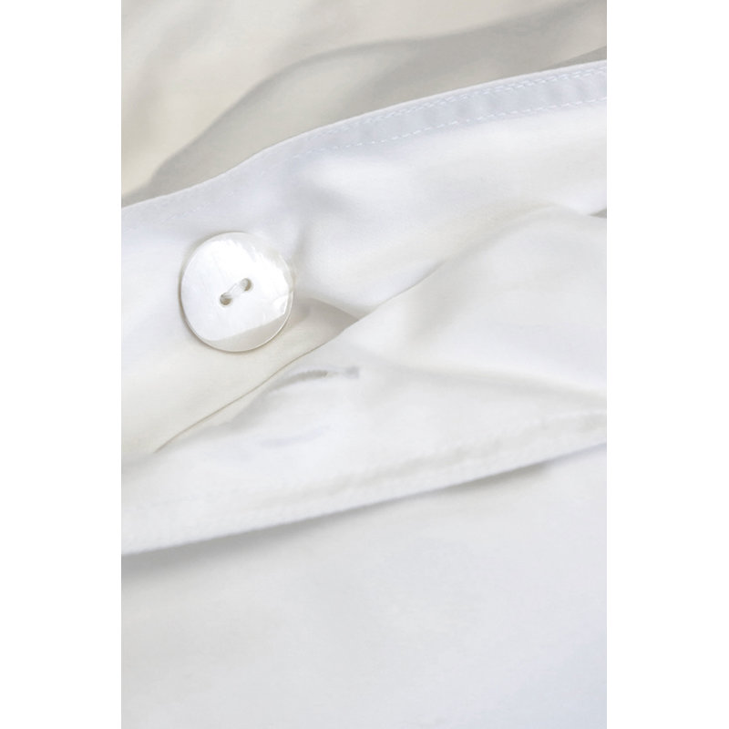 Parker White 100% Cotton 300 TC Modern & Contemporary 3 Piece Duvet Cover Set, Rayon from Bamboo, Ivory