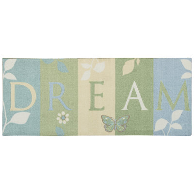 Tapis vert clair / bleu Azylah