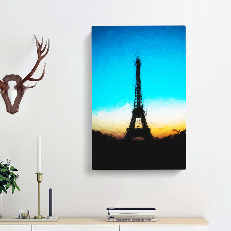 Eifel Tower in Paris France in Abstract - Wrapped Canvas, 76cm H x 50cm W x 3cm D