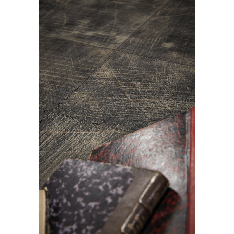 Tova Geometric Leather Area Rug, Rectangle 200 x 300cm