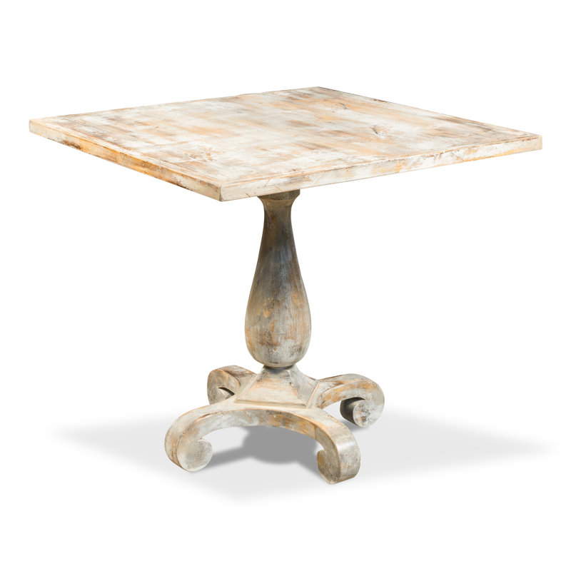 Square Solid Oak Dining Table, Gray Oak