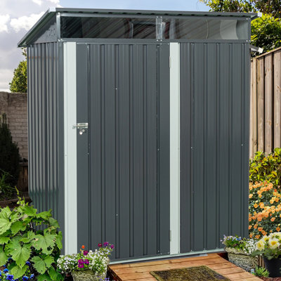5 x 3 FT Outdoor Metal Storage Shed, Garden Shed Lockable Door, Transparent Panel Windows, Air Vent