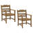 Patio Dining Chair With Armset Set Of 2,  HIPS Materialwith Imitation Wood Grain Wexture Chair For Deck Pool Backyard, Teak-205068289