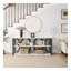 Console industrielle à 3 niveaux, 70,87 pouces, table d'entrée étroite, longue table de rangement avec entrée, salon, vestibule, couloir, blanc.-351738530