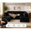 U Shape Convertible Sofa Bed with Movable Footstool, Modern Crushed Velvet Sectional Sleeper Sofa-1022800051