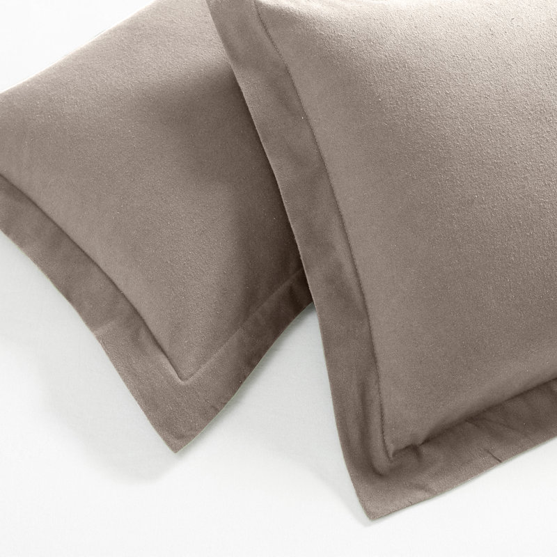 Rome 100% Flannel Cotton Solid Fuzzy Warm Duvet Cover Set, Full Duvet Cover + 2 Shams, Gray