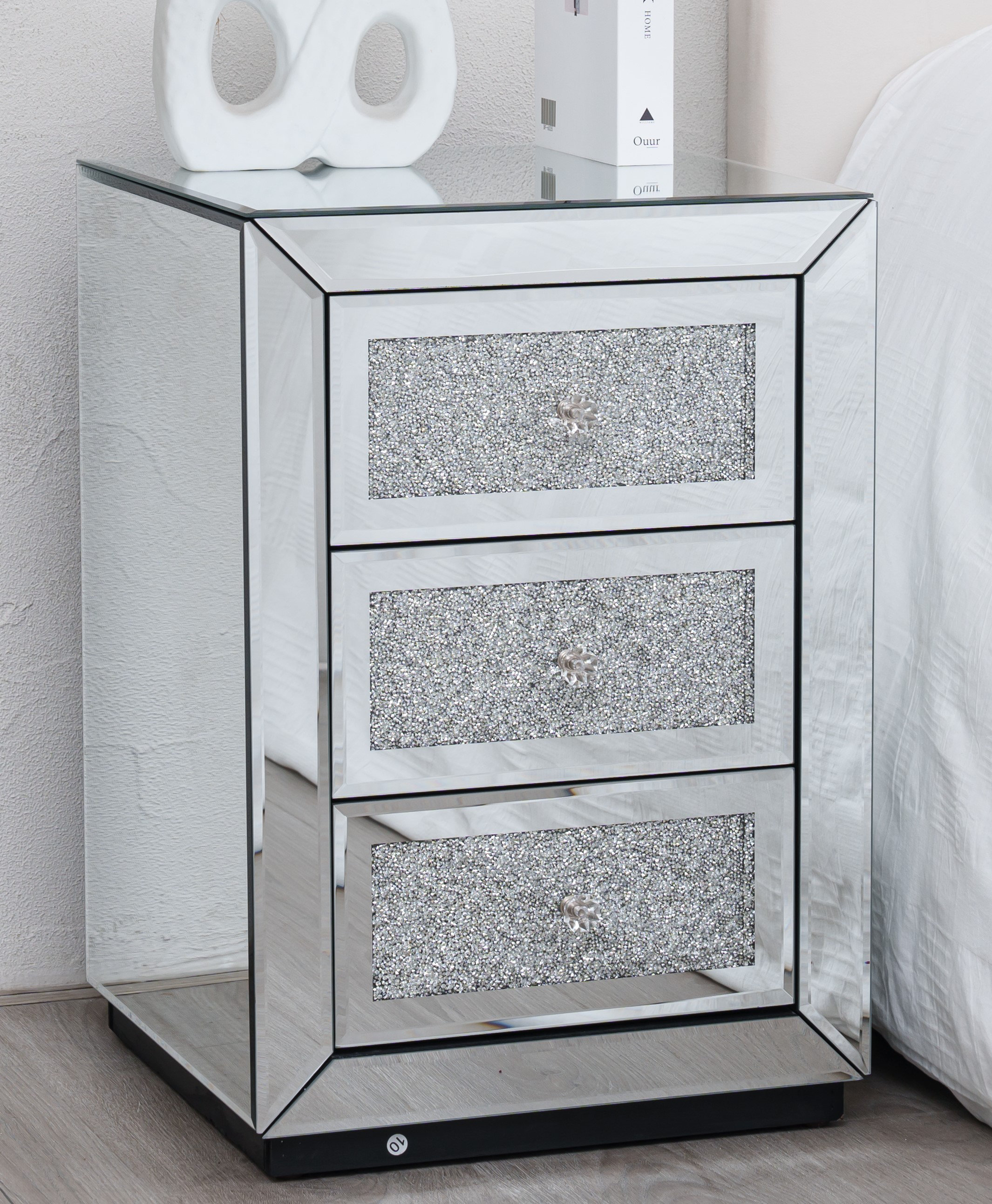 Crystal bedside table discount