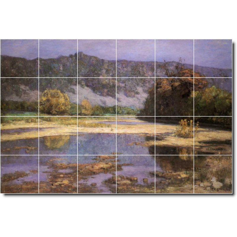 Carreau de céramique décorative 36 po x 24 po 6 po x 6 po, Theodore Steele, peinture de paysage W08412