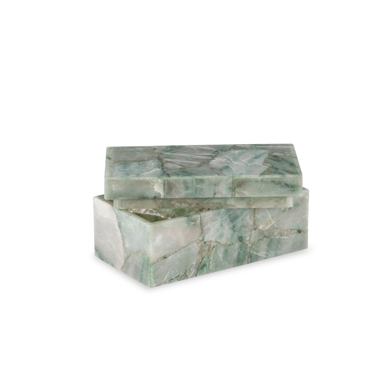 Handmade Aventurine Decorative Box, 4" H x 9" W x 5" D