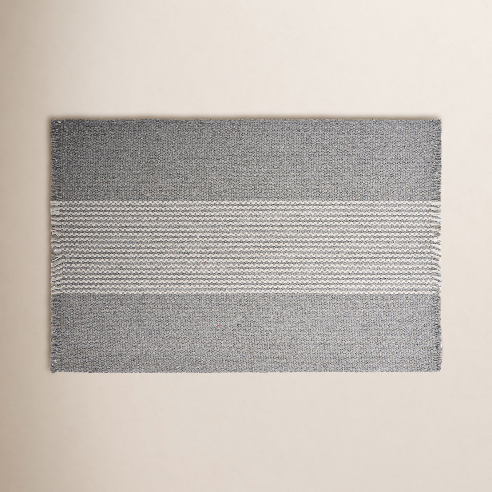 Cavana 4 Piece Cotton Striped Placemat Set, Gray