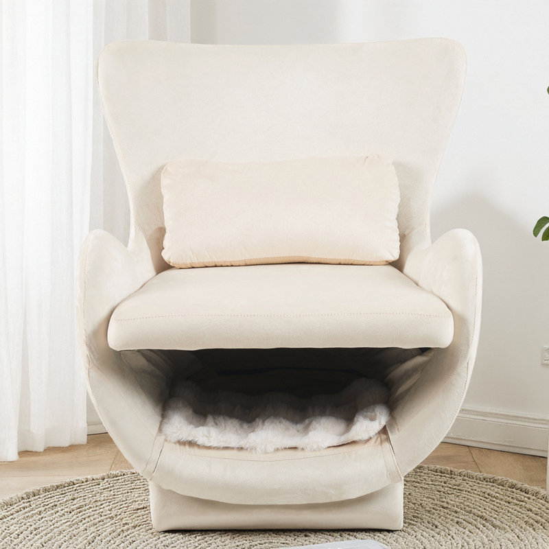 Méridienne Velvet Mid-Century, Blanc