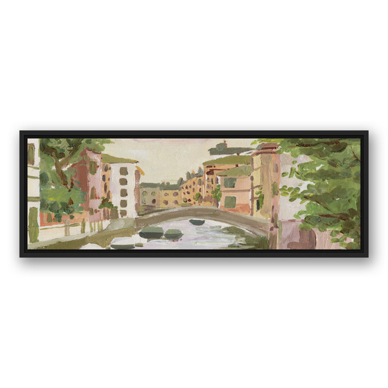 European Canal, reproduction d'art sur toile encadrée, H 13,75 po x l 37,75 po x P 1,75 po