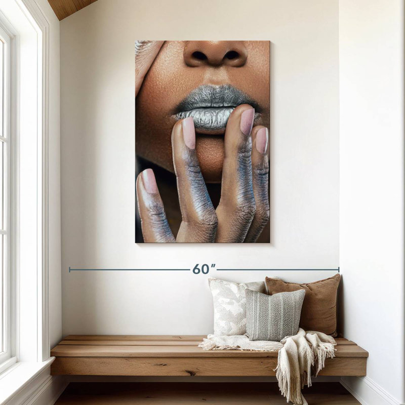 Shuttleworth Metallic Silver Lips, 45" H x 30" W