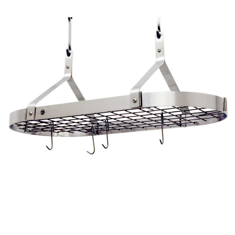 Handcrafted Contemporary Ceiling Pot Rack with 12 Hooks