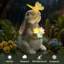 Statues d'extérieur Solar Garden Lapins Lapin-Pelouse, patio, cour, porche, ornement - Cadeaux pour la pendaison de crémaillère