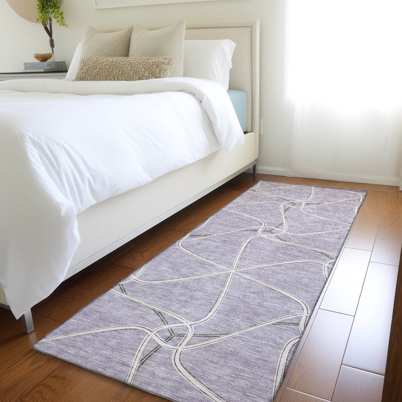 Premium Machine Washable Prisco Lavender Rug, Runner 2'3" x 7'6"