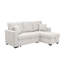 Canapé modulaire 76,5 po en mélange de lin avec lit escamotable et rangement pour chaise longue-1004612232