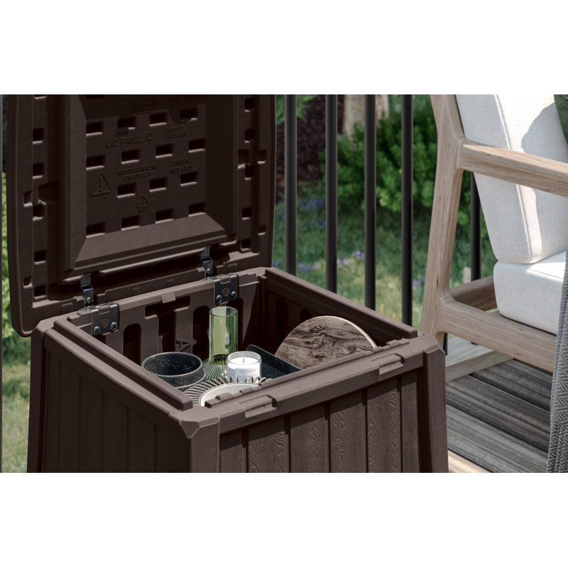 Suncast® End Table with Storage, Brown / Java