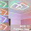 Perspections Led Ceiling Light 2 Flames Dimmable & Rgb Colour Change White Geometric 35W