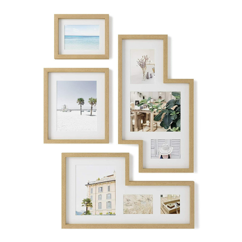 Natural Wood Gallery Picture Frame Set of 4